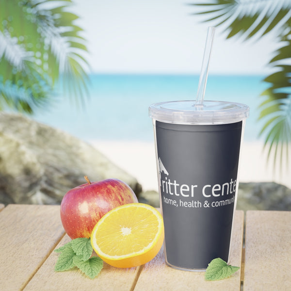 Navy Ritter Center Tumbler with Straw