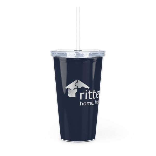 Navy Ritter Center Tumbler with Straw